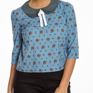 Lindy Bop vintage inspired 3/4 sleeves blouse